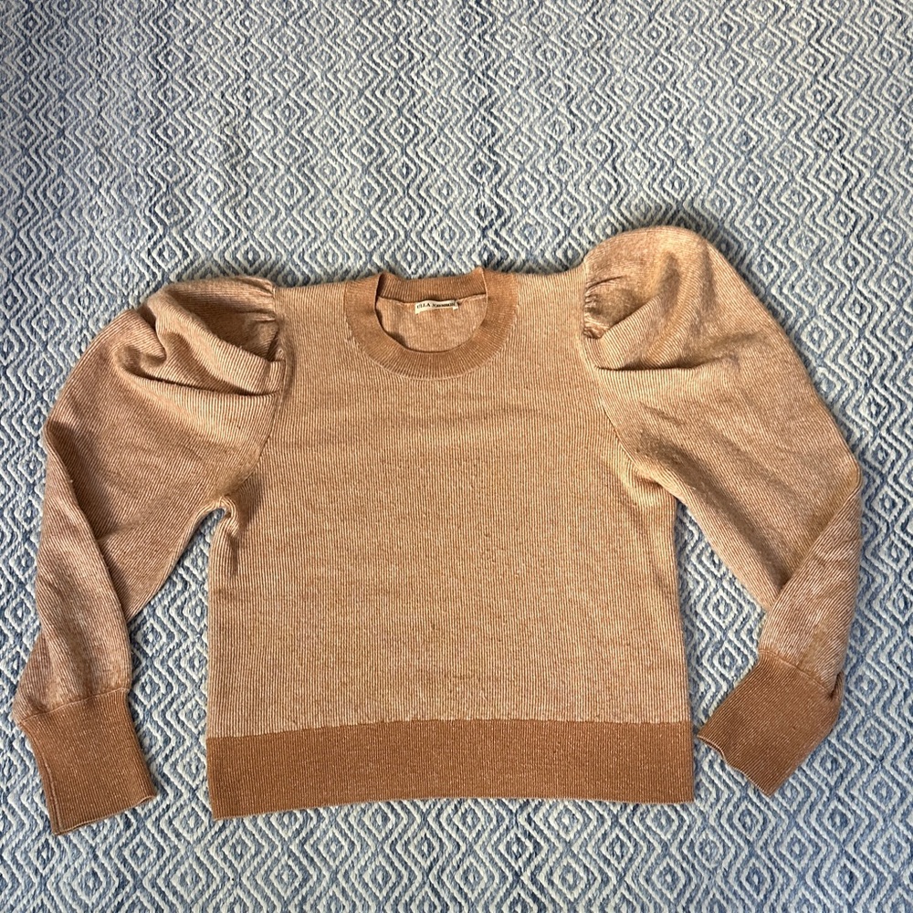 Ulla Johnson Puff-Sleeve Crewneck Sweater - Amber